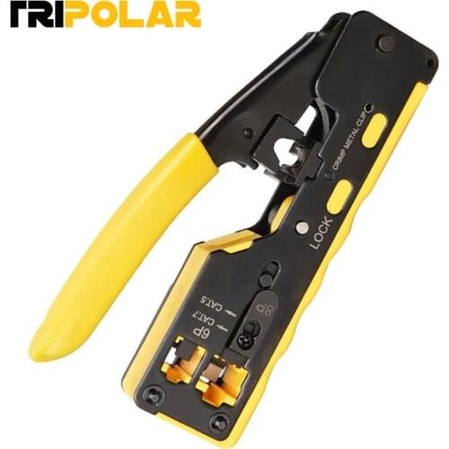 OULLX EZ Cat7 RJ45 Crimper Hand Network Tools Pliers RJ12 Cat5 Cat6 8P8C Cable Stripper Pressing Clamp Tongs Clip Multi Function