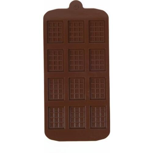 22.5*10.5*0.2cm 12 Cells Silicone Chocolate Mold Candy Cookie Baking Fondant Mold Home Cake Cooking Mould Decoration Tool
