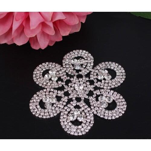 Snow Flake Diamante Applique rhinestone Crystal appliques Stitch Bridal Belt Applique Motif Bling up Accessories Stones Jewelry