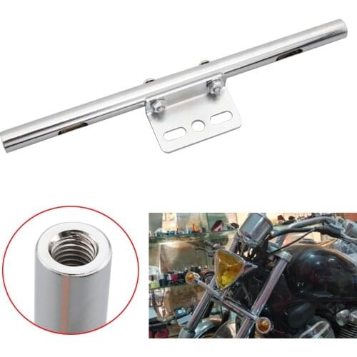 Universal Chrome Front Rear Short Mount Turn Signal Light Tube Bar Bracket For Harley Cafe Racer Chopper Bobber Custom