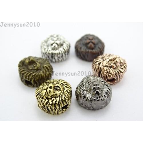 Vintage Antique Mixed Colors Solid Metal Hollow Lion Head Bracelet Connector Charm Beads 50Pcs/Pack