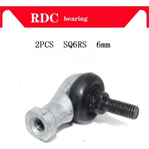 High quality 2pcs/lot SQ6 RS SQ6-RS 6mm Ball Joint Rod End Right Hand Tie Rod Ends Bearing SQ6RS Free Shipping