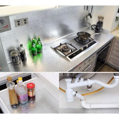 Stain Protector Silver Color Adhesive Easy Erasable Kitchen Bench Top Foil