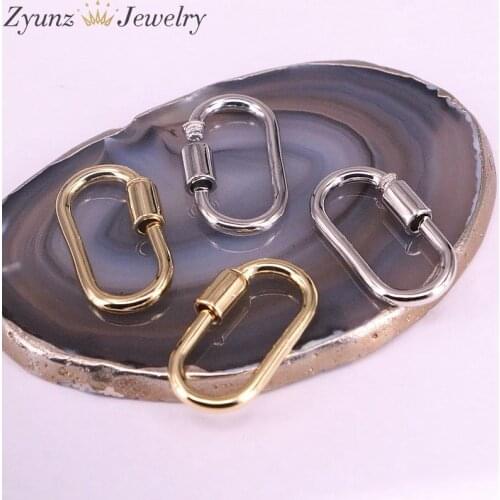 5PCS, 16*28mm, Metal Copper Clasp Lock Carabiner Oval Shaped Clasp Jewelry Findings