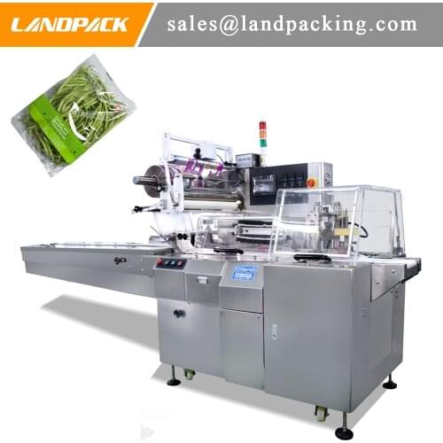 Green Bean With Tray Flow Pack Machine Price Vegetable Pillow Packaging Machine