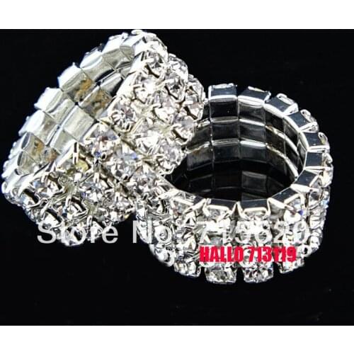 12pcs Elastic 3Row CZ Crystal Fashion Rings for Women 8MM Wedding Engagement Jewelry Great Gift or resale