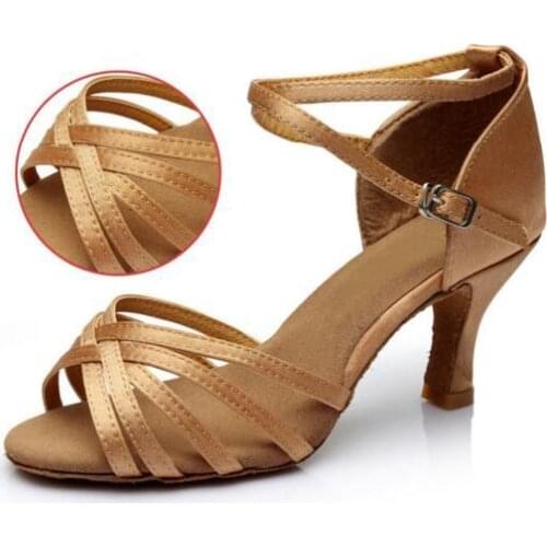 Women Dance Shoes Satin/PU Popuplar High Quality Latin Dance Shoes for Women/Ladies/Girls/Tango&Salsa 5cm /7cm Heel