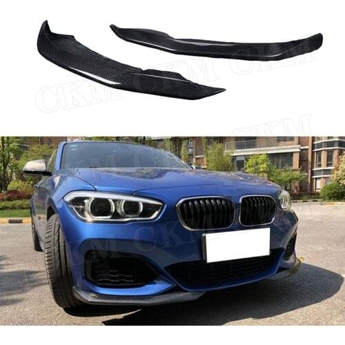 1 Series Carbon Fiber Front Lip Chin side Covers Trim for BMW F20 M Sport M135i M140i Hatchback 2016 - 2018 Bumper Canards