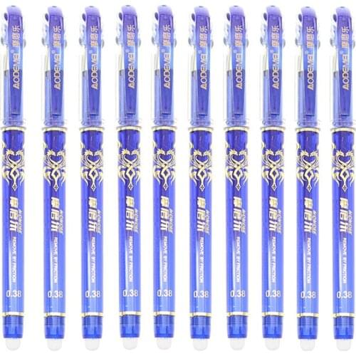 1pc 0.38mm-5pc Refill 0.5mm) Can Wipe Blue And Black Ink Pen Magic Pen Children Student Stationery School Office Supplies