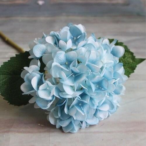1Pc Big Artificial Hydrangea Flowers Branch Silk Fake Flore Wedding Table DIY Home Garden Decoration Fake Hydrangea Flore