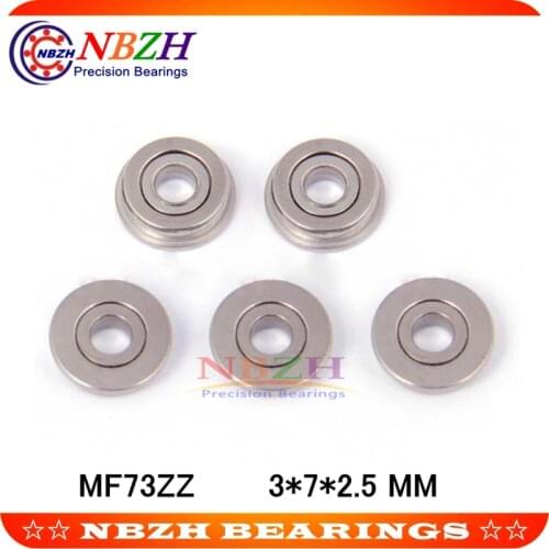 10Pcs MF73ZZ 3x7x2.5 mm Flange bearing Deep groove ball bearing High quality MF73Z MF73 3*7*2.5 mm