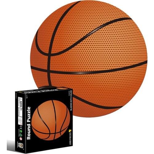 1000pcs/set Adult And Child Round Difficult Puzzle Creative Papers Decompression Basketball Dinosaurs Puzzle Fun Toys For Kids