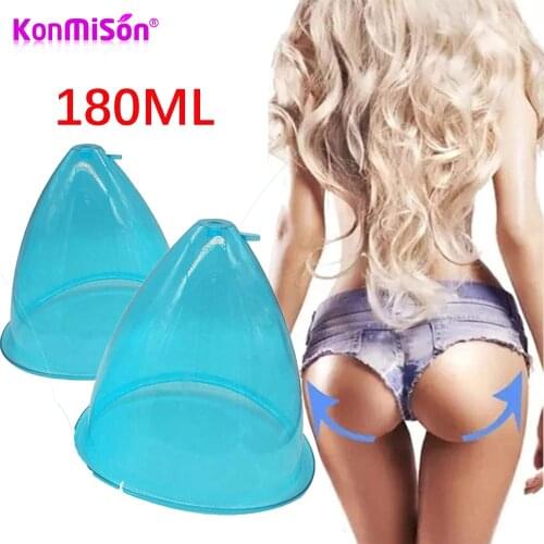 180ML 2Pcs King Size Vacuum Breast Lifting Cups Vacuum Suction Blue Cups Sexy Hip Butt Lift Body Shaping