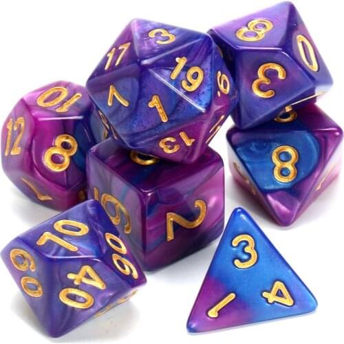 7pcs Acrylic Dice Set Two-Color D&d D4 D6 D8 D10 D% D12 D20 MTG Polyhedral Dice TRPG Poker Toy For Adult Kids