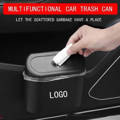 Car Trash Can Garbage Bag Storage Bin Protable Hanging Auto Interior Accessories For Cadillac Toyota VW Tesla BMW Benz Volvo