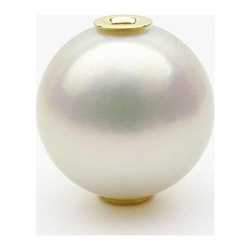 Free Shipping Elegant 9-9.5MM Round White Genuine Akoya Pearl Pendant 18K Solid Yellow Gold #0209