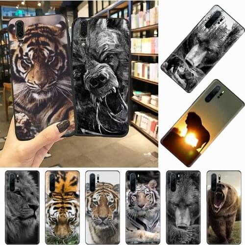 The Russian bear tiger lion Phone Case For Huawei P9 P10 P20 P30 Pro Lite smart Mate 10 Lite 20 Y5 Y6 Y7 2018 2019