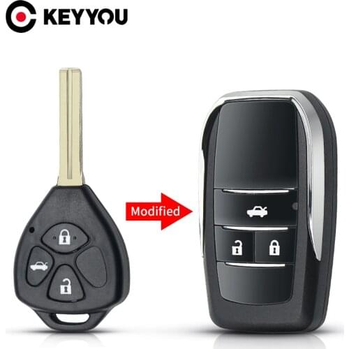 KEYYOU TOY48 3 Buttons Upgrade Folding Key Case For Toyota Crown Corolla Land Cruiser YARIS CAMRY RAV4 Remote Shell