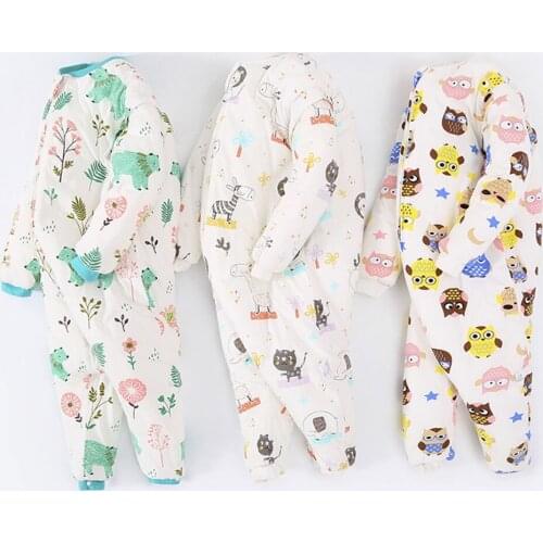 Baby Split Leg Sleep Bag Thick Winter Warm Anti Tipi 1-3Years ChildrenS Sleeping Bag Cute Animal Printed Free Gifts Shoe Cover