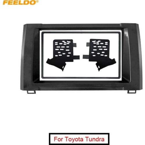 FEELDO Car Refitting DVD 2Din Dash Panel Fascia Frame For Toyota Tundra 2014+ Audio Stereo Facia Trim Installation Kit #AM4882