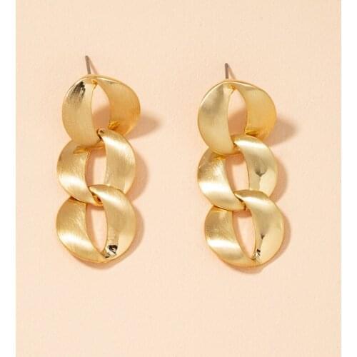 GSOLD Trendy Geometric Metal Chain Earrings Exaggerated Hollow Alloy Simple Punk Earring Women Fashion Party Jewelry 2020