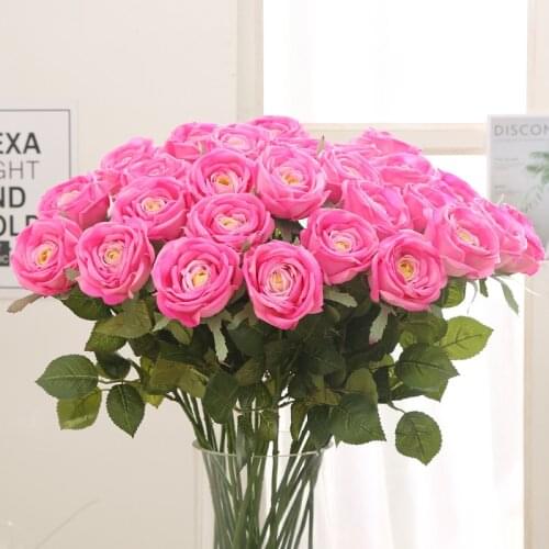 Rose Decoration Flowers garden Artificial Home Accessories Wedding Party Scrapbook Fake Plants Diy Pompons flores artificiales