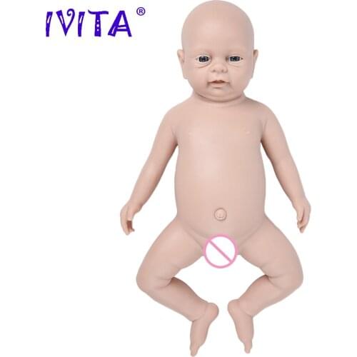 IVITA WG1502 46cm(18inch) 3500g Full Body Soft Silicone Reborn Baby Doll Unpainted Unfinished Soft Dolls DIY Blank Toys Kit Gift