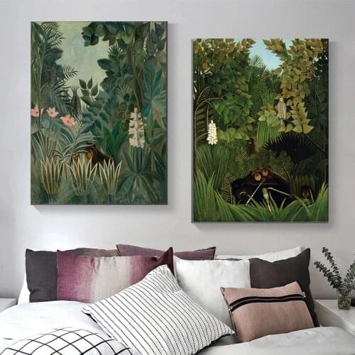 Modern Forest Rousseau Landscape Canvas Painting Posters and Prints Wall Art Picture for Living Room Home Decoration Cuadros