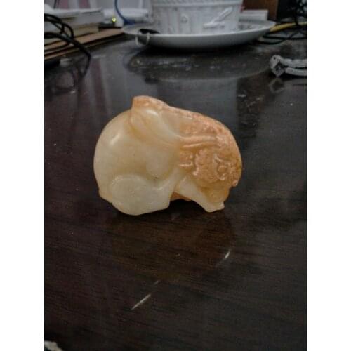 Collection old HanDyansty(25-186)HeTian jade statue /sculpture,Jade rabbit,Hand carving crafts,best adornment , free shipping