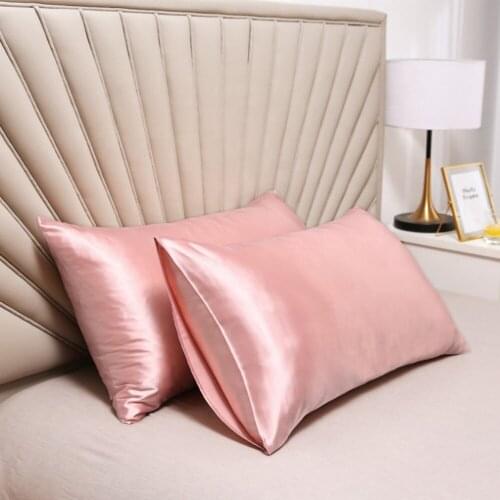 QUEEN 51X76cm Solid High Quality Silky Satin Skin Care Pillowcase Hair Anti Pillow Case Queen King Full Size Pillow Cover