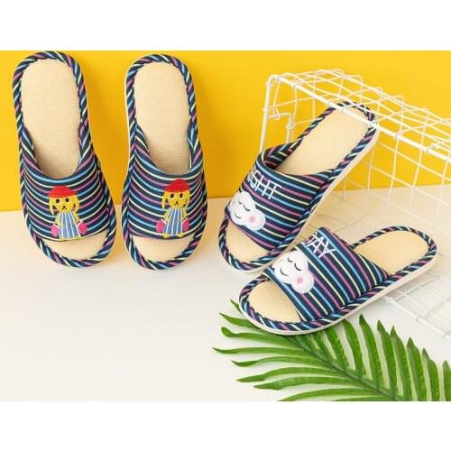 Summer Children Cloth Family Slippers Waterproof Non-slip Home Breathable Dad Mom Kids Slippers Baby Girl Boy Cartoon Soft Shoes