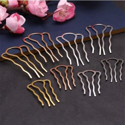 5pcs 4 Teeth Hair Fork Clip Stick Hair Side Comb Hairpin Hair Sticks For Women DIY Hair Jewelry Making Findings Accessories