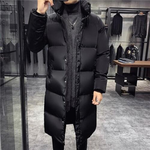 M-4xl Large Winter Mens Winter Jacket Winter Standing Collar Mid Long Cotton Jacket Jacket Warm Winter Coat XXXXL