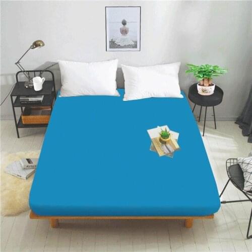 LAGMTA 1 piece 100% cotton fitted sheet reactive dyed solid color natural cotton fabric adjustable elastic mattress cover multip