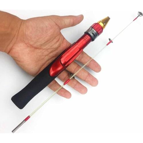 1Pc Winter Ice Fishing Pole Retractable Portable Shrimp Fishing Rod Ultrashort Spinning Rods Fish Gear Fishing Pole Tackle