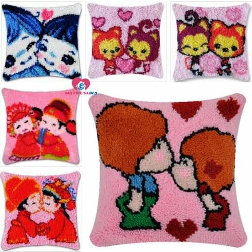 Dropshipping Latch Hook Kits Pillow Printing Cushion Mat DIY Craft Cross Stitch kits Needlework Crocheting Cushion wedding decor