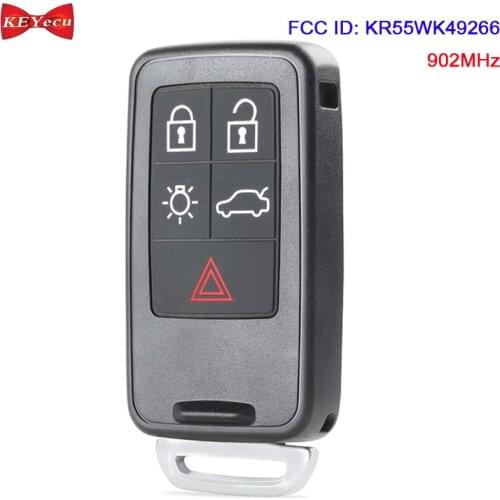 KEYECU for Volvo V40 S60 S80 Remote Key Fob 902MHz ID46 Chip KR55WK49266
