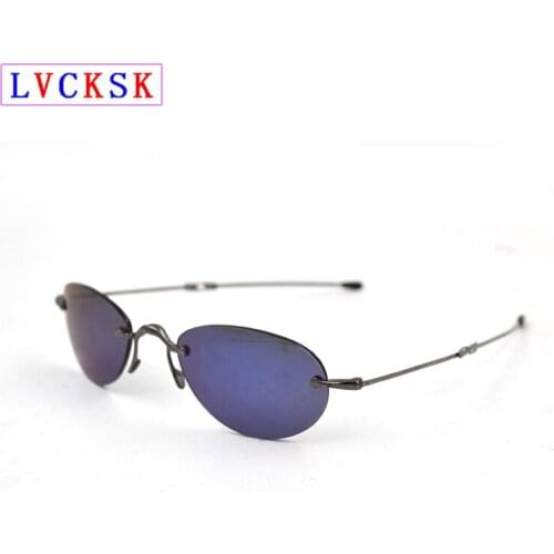 Portable Folding Sunglasses Women Men Driving Foldable Spectacles Rimless Telescopic Temple Sun Eyeglasses Send Box UV400 L3