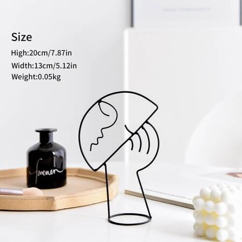 Modern Decorative Figure Metal Face Art Decorative Statue Abstract Decoration For Home Face Art Nordic Ornament