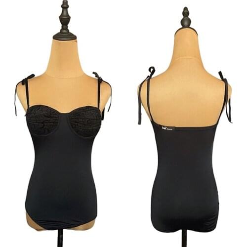 Sexy Salsa Dance Tops Female Black Latin Practice Wear Custom Samba Dance Outfit Summer Stage Costume Modern Dancewear JL3523