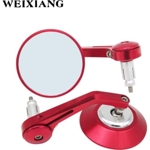 CNC Aluminum Universal 7/8"22mm Motorcycle Mirror Handlebar Handle Bar Left Right Side Motorbike Rearview Mirrors Black Red