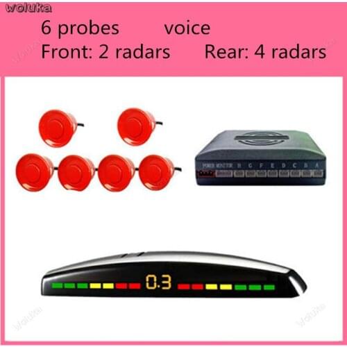 Universal car reversing radar car anti-collision 4 6 8 probe strip screen real human voice buzzer car image CD50 Q04