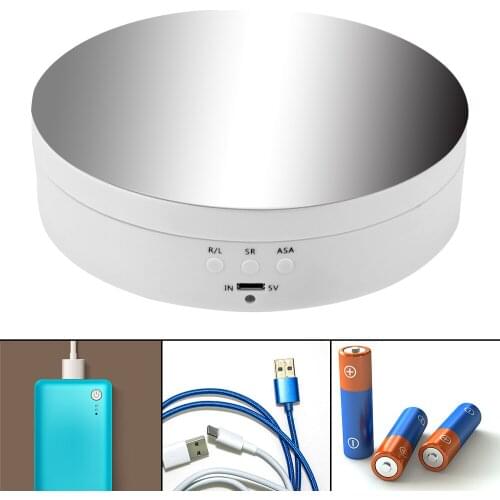 Battery Operated Electric Rotating Display 360 Degree Turntable 3 Speeds Jewelry Holder Stand Mirror