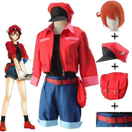 Anime Cells at Work/Red Blood Cell Cosplay Costume Girls CODE BLACK Cosplay Costume Women Uniform Costume Halloween Full set