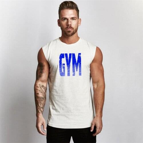 New Mens Cotton Sleeveless Vest Training Running Fitness Fashion Workout Stringer Tank Top Gym Casual Clothing Bodybuilding