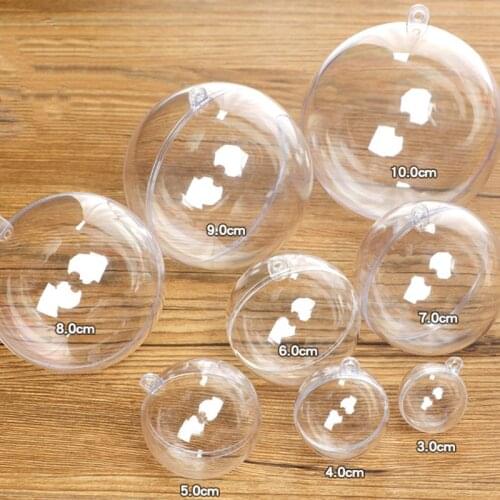 10PCS Clear Ornaments Balls, Transparent Christmas Balls Plastic Fillable Bauble Christmas Decorations Tree Ornament Balls