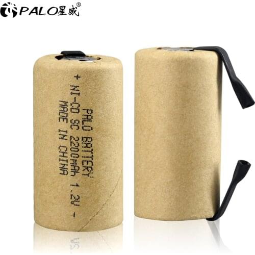 2-20PCS SC 2200mAh 1.2V Rechargeable Battery 1.2 V Sub C NI-CD Cell with Welding Tabs for Bosch Hitachi Dewalt Power Tools