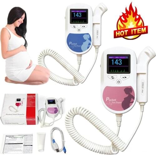 2MHZ 3MHZ 8MHZ Baby Sound C1 Fetal Doppler Pocket Ultrasound Baby Heartbeat Detector Home Pregnant Doppler Heart Rate Monitor