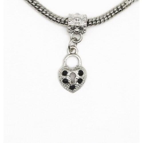 2Pcs Large Hole Bead Bracelet Pendant Fashion Hollow Lock beads Fit European Pandora Bracelets And Pendants DIY Jewelry