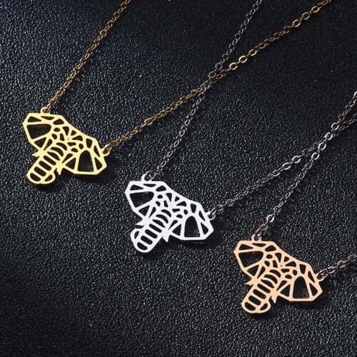 2021 African Elephant Face Outline Shaped Dye Cut Pendant Necklace in Minimalistic Handmade Animal Jewelry